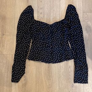 Reformation Polka Dot Long Sleeve Top